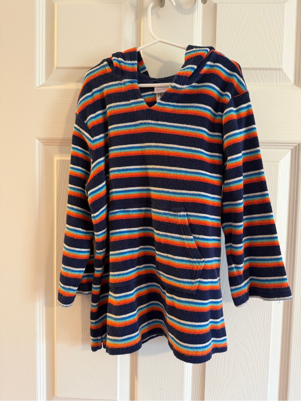 Hanna Andersson Terry Hooded Pullover with Bright Stripes